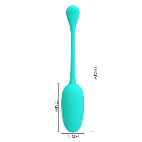 Silikonowe jajko wibrujące Pretty Love Knucker zielone 12 funkcji