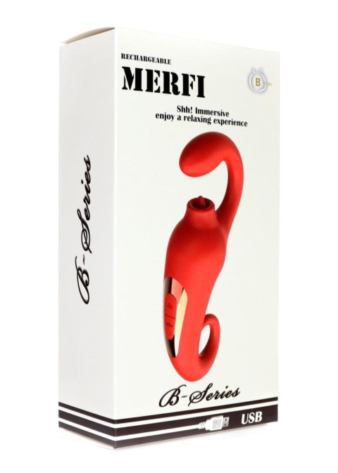 Silikonowy stymulator łechtaczki Merfi liżący języczek 10 wibracji USB