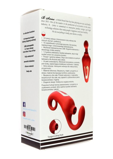 Silikonowy stymulator łechtaczki Merfi liżący języczek 10 wibracji USB