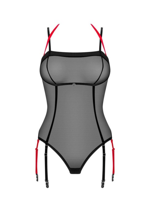 Body erotyczne transparentne Glandez Obsessive czarne XL/2XL