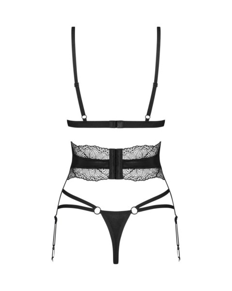 Komplet bielizny Obsessive Lobellis czarny M/L