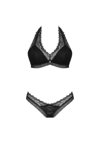 Komplet bielizny erotycznej koronkowy Medilla Obsessive czarny M/L