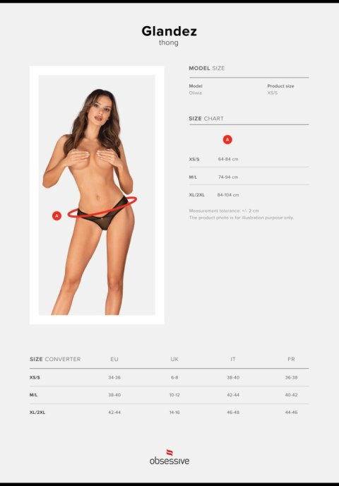 Stringi otwarte Obsessive Glandez czarne XL 2XL