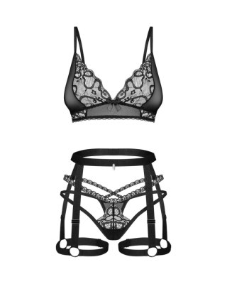 Komplet bielizny z uprzężą Blomentis Obsessive czarny M/L