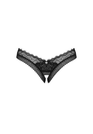 Stringi otwarte Obsessive Medilla koronkowe czarne XL/2XL
