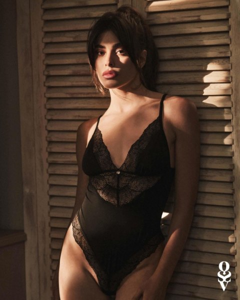 Body Obsessive Lobellis czarne M/L z koronką
