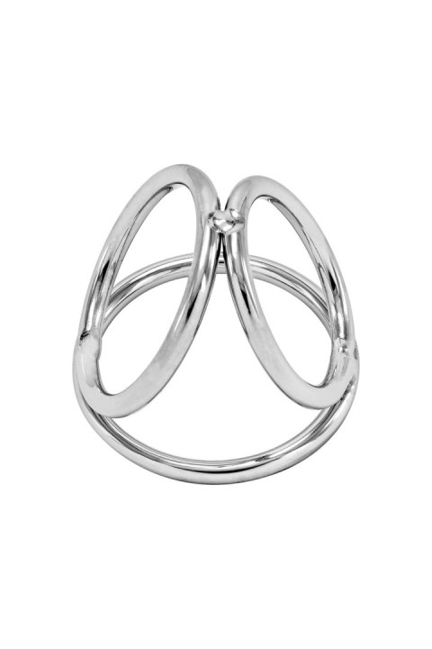 Pierścień erekcyjny Triple Ring Locked stal nierdzewna 50 37 45 mm