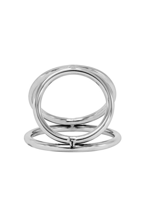 Pierścień erekcyjny Triple Ring Locked stal nierdzewna 50 37 45 mm