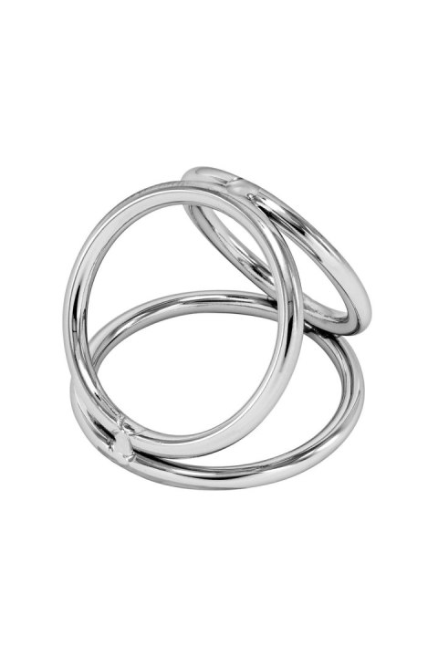 Pierścień erekcyjny Triple Ring Locked stal nierdzewna 50 37 45 mm