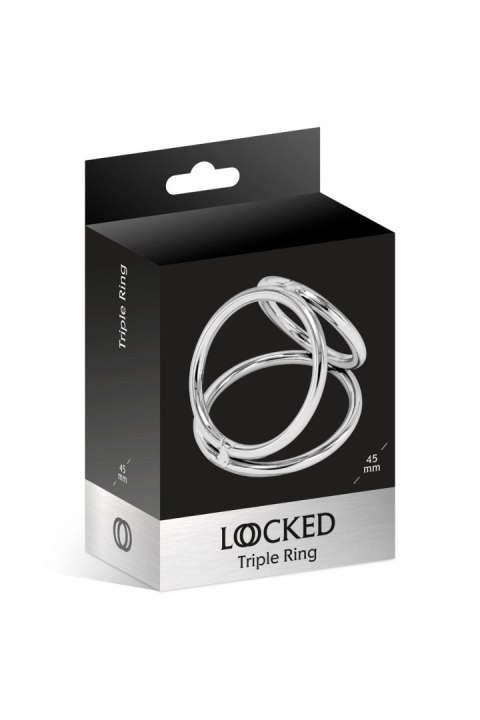 Pierścień erekcyjny potrójny Locked ze stali 45 32 37 mm