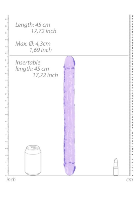 Podwójne dildo realistyczne RealRock przezroczyste 45 cm