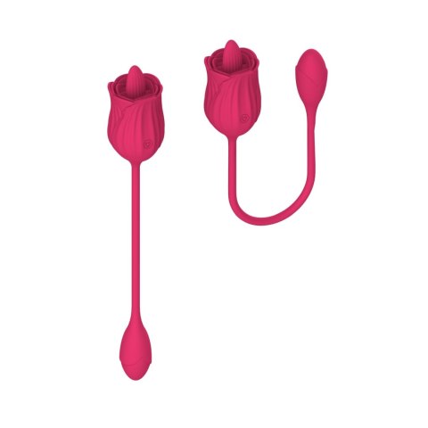 Stymulator liżący z wibrującym jajkiem silikonowy USB B Series Magic