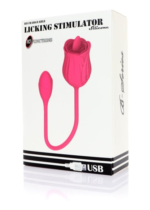 Stymulator liżący z wibrującym jajkiem silikonowy USB B Series Magic