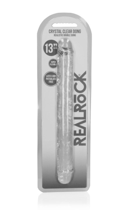 Dildo podwójne RealRock Crystal Clear realistyczne 34 cm