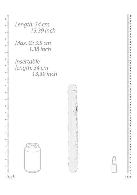 Dildo podwójne RealRock Crystal Clear realistyczne 34 cm