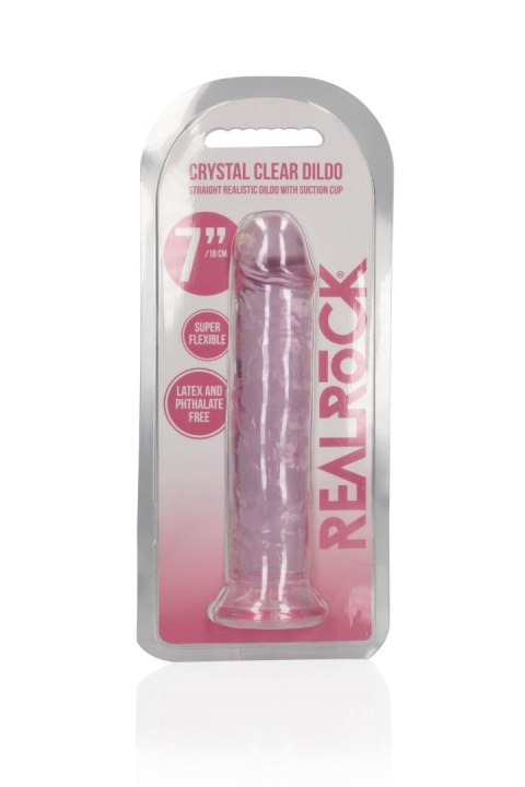 Dildo realistyczne RealRock przezroczyste z przyssawką 18 cm