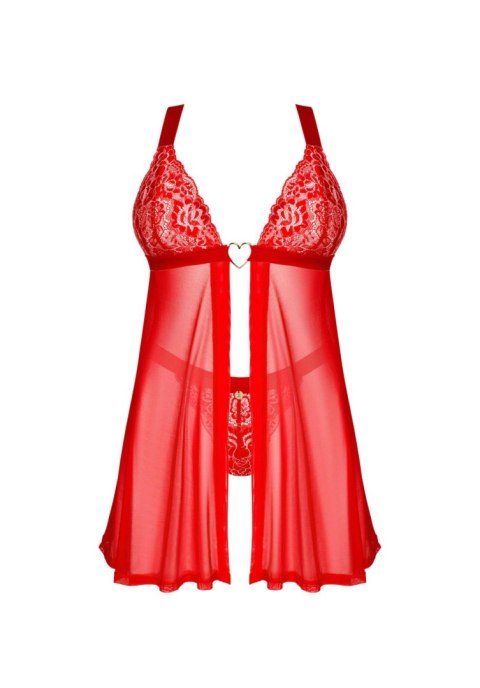 Elianes koronkowe babydoll i stringi Obsessive czerwone XL/2XL