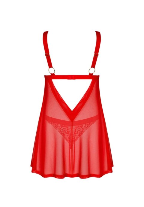 Elianes koronkowe babydoll i stringi Obsessive czerwone XL/2XL