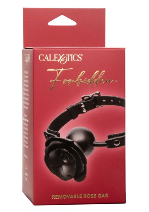 Knebel kulkowy z zdejmowaną różą Calexotics czarny silikonowy 4,5 cm