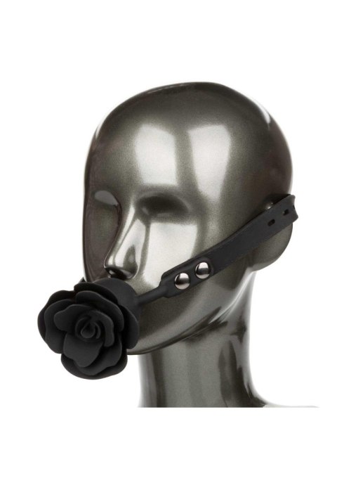 Knebel kulkowy z zdejmowaną różą Calexotics czarny silikonowy 4,5 cm