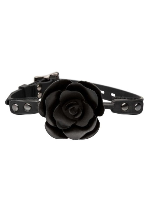 Knebel kulkowy z zdejmowaną różą Calexotics czarny silikonowy 4,5 cm