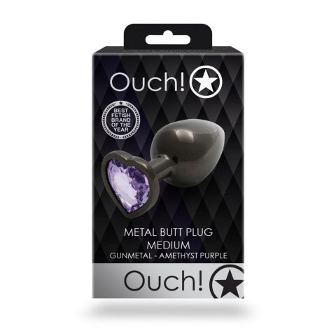 Korek analny Heart Gem Ouch średni 7 cm