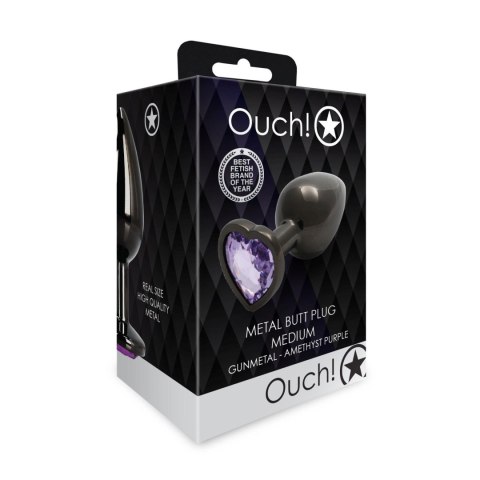 Korek analny Heart Gem Ouch średni 7 cm