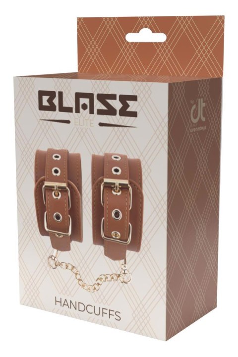 Kajdanki Blaze Elite koniakowe ze skóry PU Dream Toys