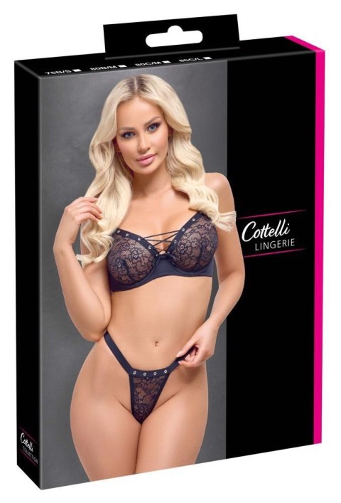 Komplet bielizny z oczkami Cottelli LINGERIE czarny 85B