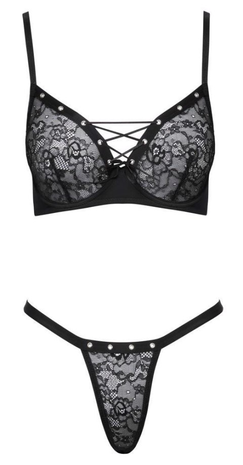 Komplet bielizny z oczkami Cottelli LINGERIE czarny 85B