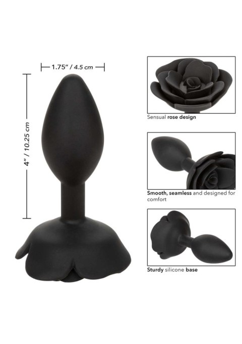 Korek analny silikonowy Calexotics Forbidden Rose duży czarny