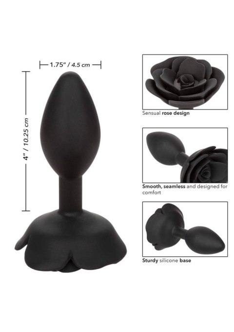 Korek analny silikonowy Calexotics Forbidden Rose duży czarny
