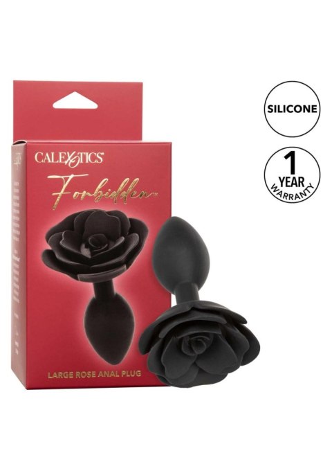 Korek analny silikonowy Calexotics Forbidden Rose duży czarny