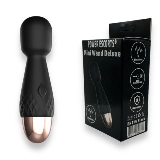 Mini wibrator wand Power Escorts silikonowy czarny USB 11,6 cm