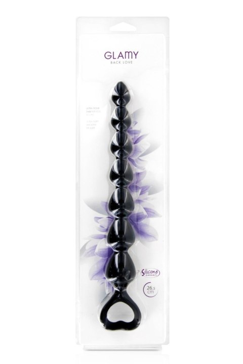 Pręt analny silikonowy Glamy Back Love czarny 25 cm