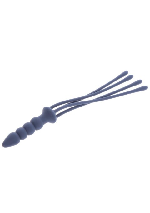 Silikonowy pejcz z korkiem analnym Taboom niebieski 38 cm