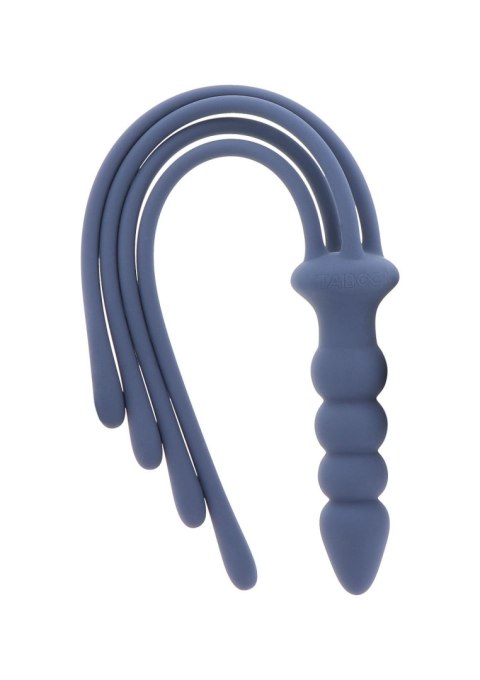 Silikonowy pejcz z korkiem analnym Taboom niebieski 38 cm