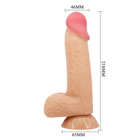 Dildo realistyczne Baile cieliste 21 cm z przesuwającą się skórą