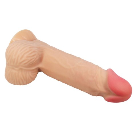 Dildo realistyczne Baile cieliste 21 cm z przesuwającą się skórą