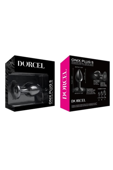 Korek analny metalowy Onix S Dorcel czarny termoreaktywny