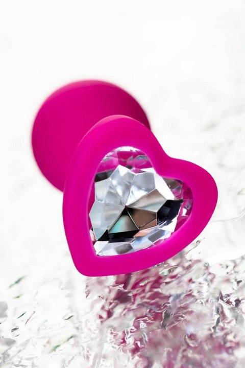 Korek analny ToDo Diamond Heart różowy miniaturowy 7 cm