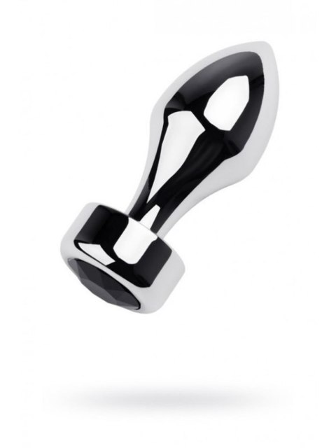 Korek analny metalowy srebrny TOYFA z czarnym kryształkiem 10,8 cm