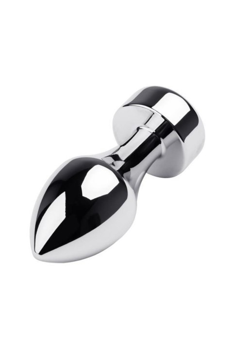Korek analny metalowy srebrny TOYFA z czarnym kryształkiem 10,8 cm
