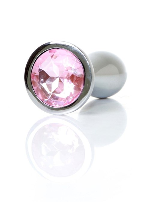 Korek analny ze stali nierdzewnej z diamencikiem HeavyFun srebrny 9 cm