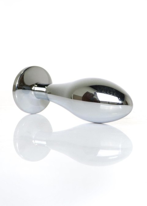 Korek analny ze stali nierdzewnej z diamencikiem HeavyFun srebrny 9 cm