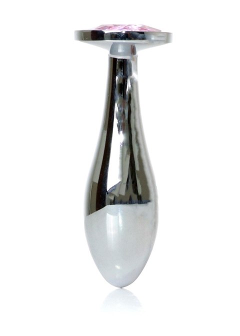 Korek analny ze stali nierdzewnej z diamencikiem HeavyFun srebrny 9 cm