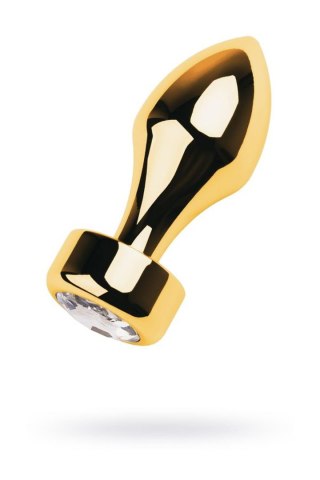 Korek analny złoty TOYFA Metal z białym kryształkiem 9,5 cm