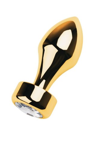 Korek analny złoty TOYFA Metal z białym kryształkiem 9,5 cm