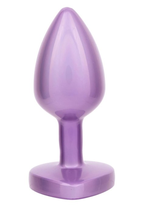 Mały korek analny z kryształowym sercem Calexotics fioletowy 6cm