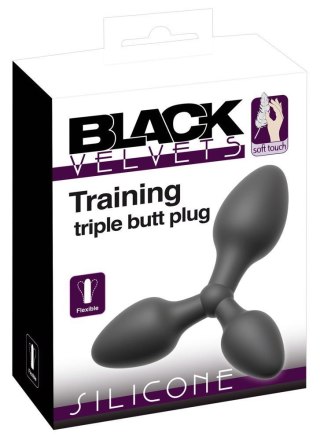 Potrójny korek analny Black Velvets silikonowy 13 8 cm